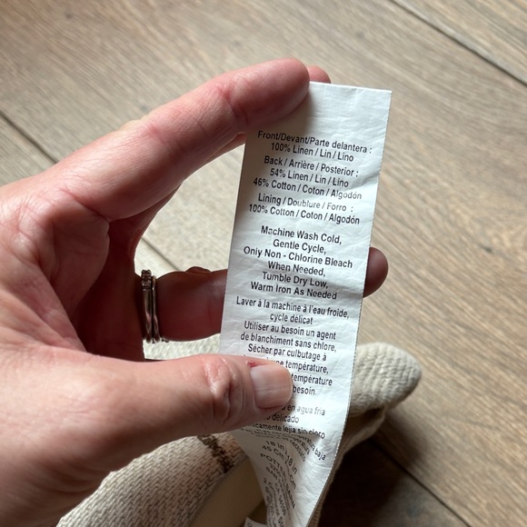 Pottery Barn Linen Cotton 18” square Pillow Sham Cover Neutral French Stripe - Picture 5 of 9